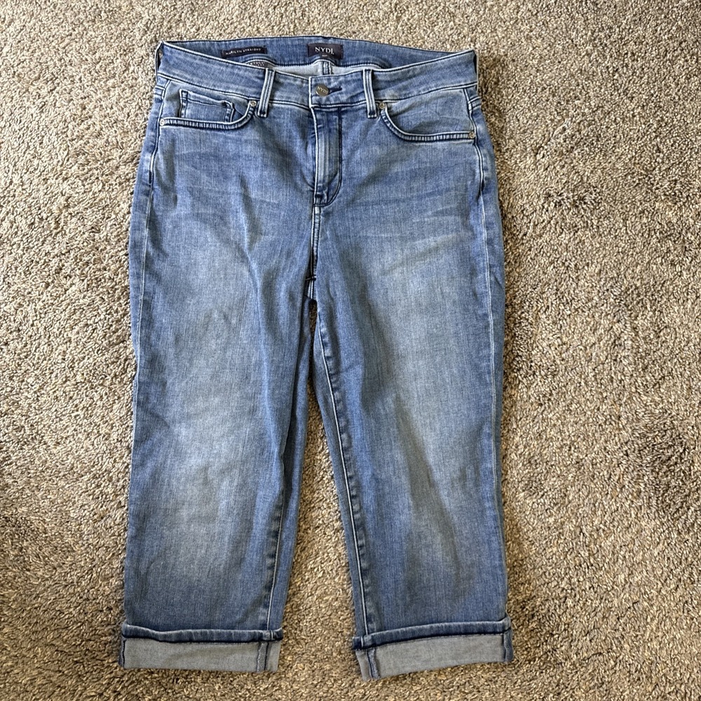 NYDJ Not Your Daughter's Light Wash Marilyn Cropped Jeans Petite Size 10P